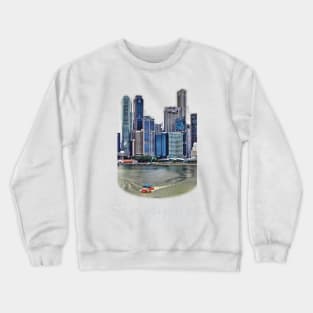 Amphibious Vehicle in front of Singapore Skyline Crewneck Sweatshirt